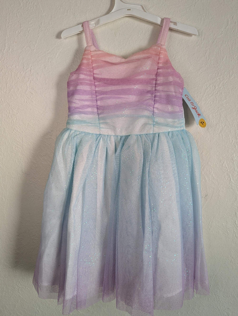 NWT Cat & Jack Girls Pastel Shimmering Tulle Dress Size XS 4/5
